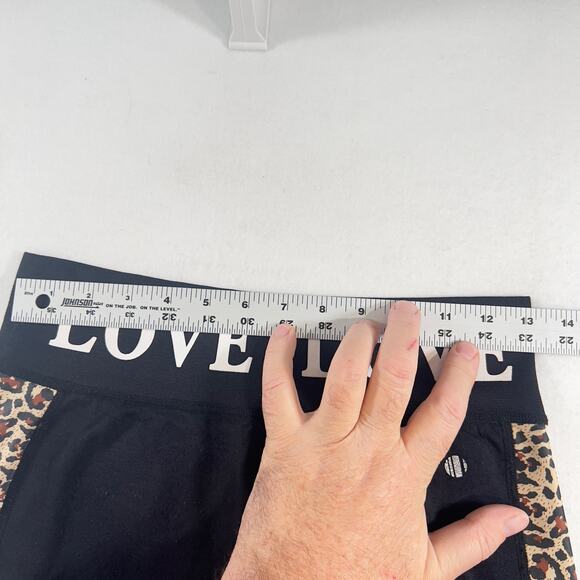 LA Winner Leggings Woman's One Size Workout Pants Animal Print Leopard LOVE Band - Picture 4 of 8